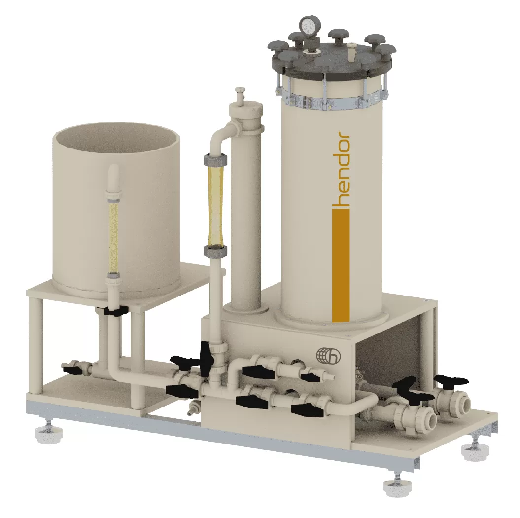 Sistema di filtrazione in nichel satinato HE-SNF-600 di Hendor 